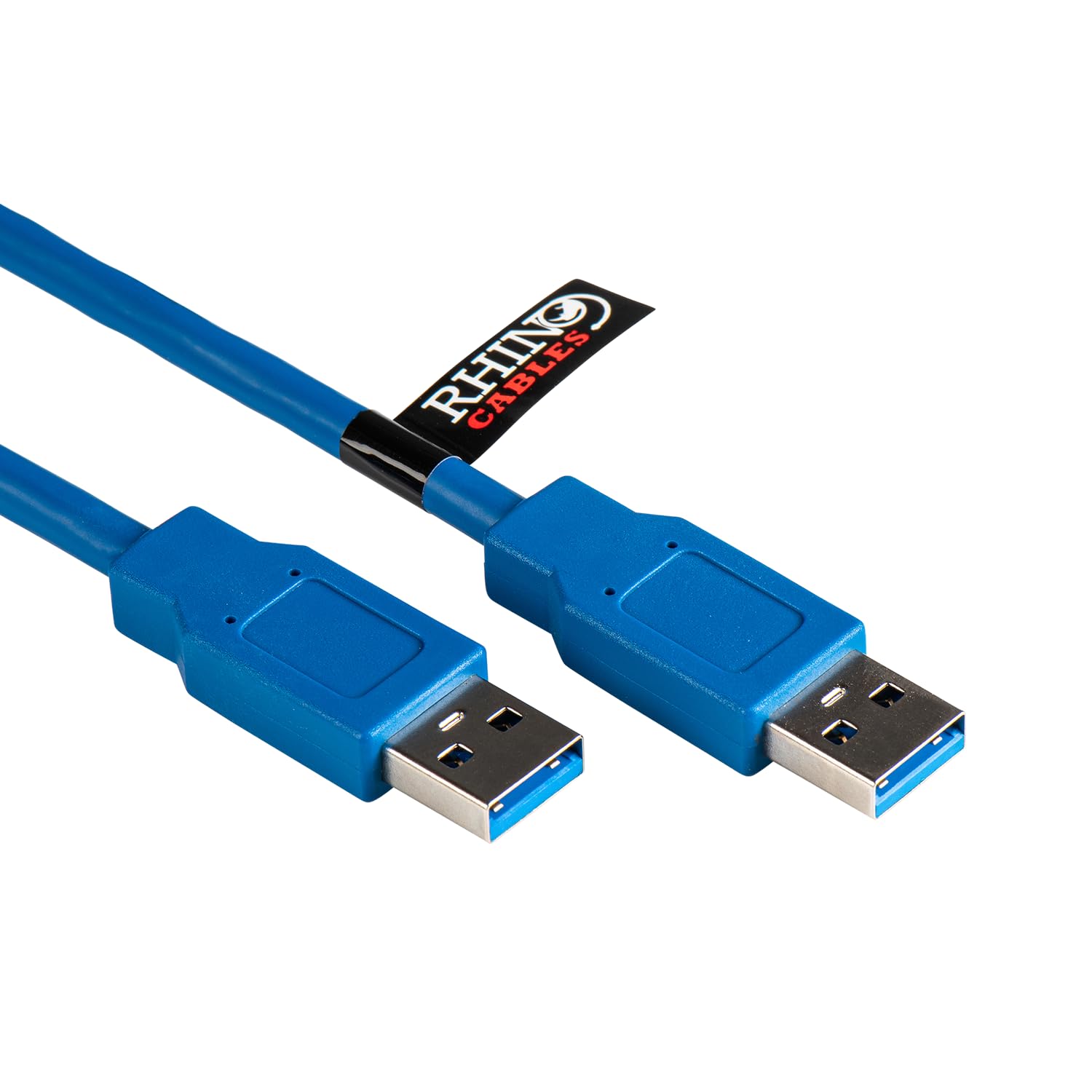 rhinocables - USB 3.0 A Male to A Male Cable | Fast Data Transfer | Gold-Plated Connectors | Universal Compatibility | Plug-and-Play | Various Lengths, Blue, 2m