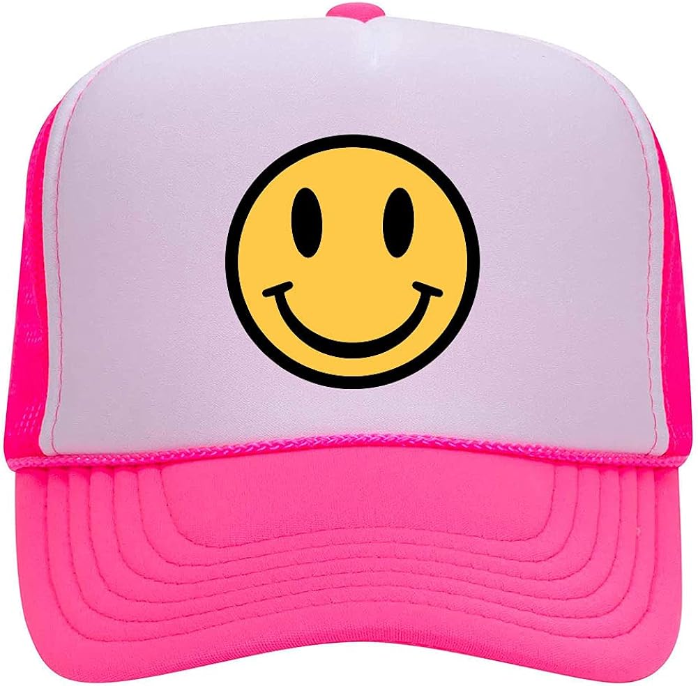 Izzyzx Yellow Smiley Face Suede Neon Printed Popular Standard Like Feel Textured