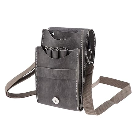 Homyl Salon Friseur Werkzeugtasche Scherentasche Gürteltasche PU Ledertasche, Langlebig Nutzung, 3 Farben - Grau