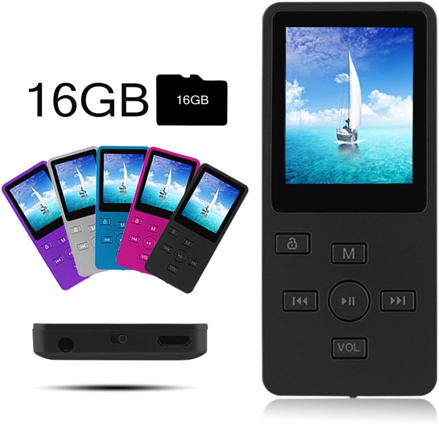 Crillutar 16GB MP3/MP4 Player Music/Media Player/Voice Recording with Independent Lock Button (black)