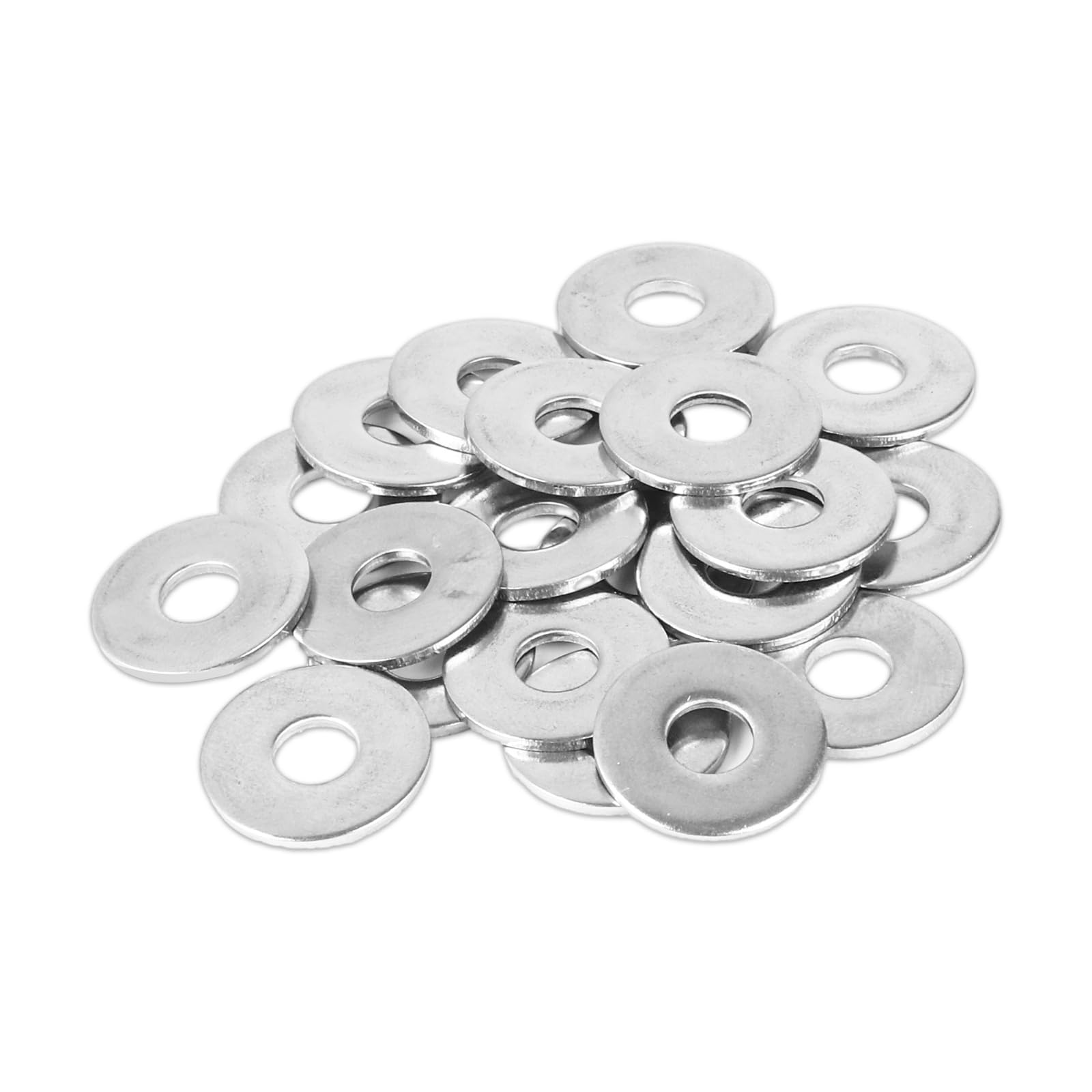 CYEER M5 x 25mm Flat Penny Washer - 200 Pack, 304 Stainless Steel, 1.5mm Thick, Large OD Plain Wide Round for Screws and Bolts