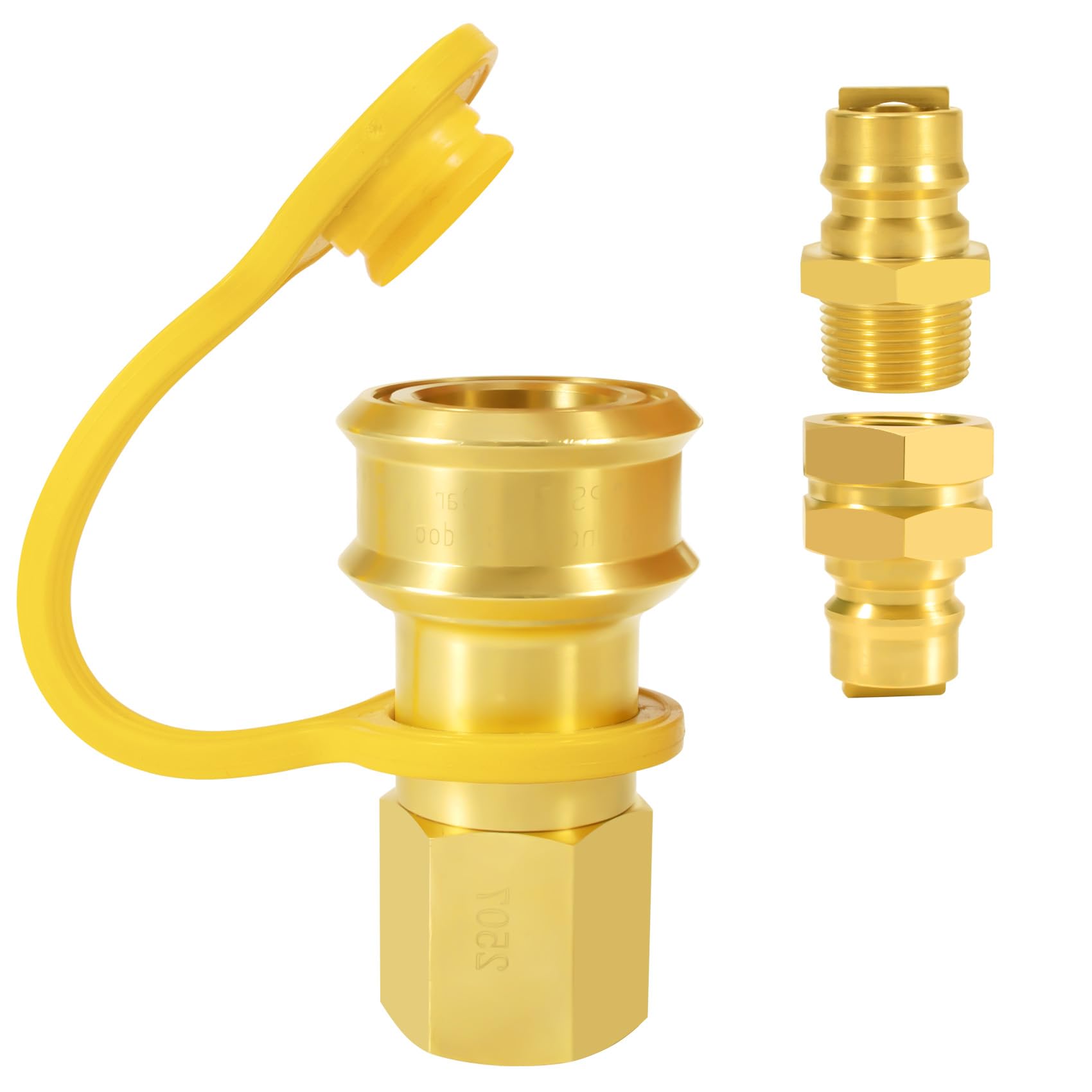 Photo 1 of VegiVector 3/4 inch Natural Gas Quick Connect Fittings, 3/4 Male and Female Natural Gas Quick Connect, Brass Material, Suit for Generators, Gas Grills, Fire Pits, Rvs Heaters