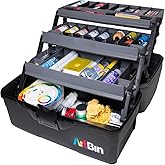 ArtBin 3-Tray Art Supply Box Versatile Organizer for Brushes, Paints, Stamps, and More - Durable Hard Plastic, Secure Closure, Portable with Top Trays and Dividers