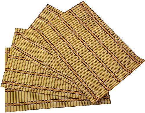KarbTech Bamboo Placemats Natural environmentally friendly bamboo Attractive appearance Decoration for your table dining Universal appointment - Dimensions: 12" x 17" Set of 4