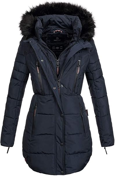 Marikoo warme Damen Winter Jacke Winterjacke Parka Stepp Mantel lang B401