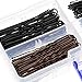 Hicarer 200 Pcs 2.4 & 2 Inches U Shaped Hair Pins with Storage Box Black and Brown for Women Hair Bobby Pins with Clear Storage Box