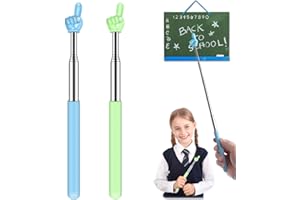 Retractable Teacher Pointer for Classroom Kids Reading, Dumero Extendable Finger Pointer Stick, School Collapsible Telescoping Long Hand Pointing Stick, Classroom Must Have Supplies Essentials, 2 Pack