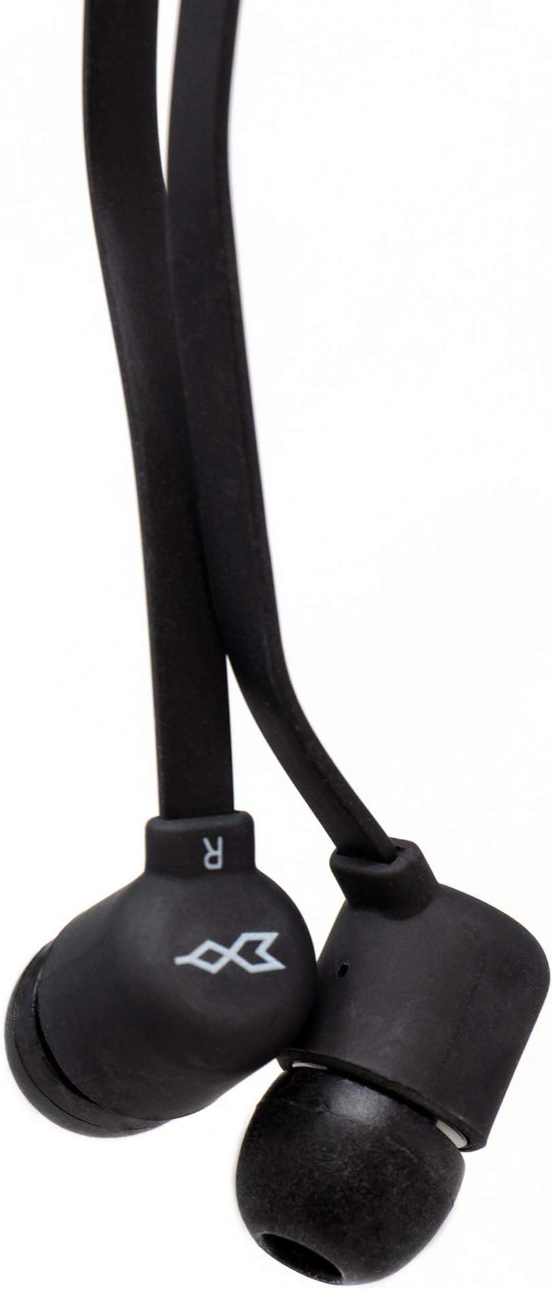 MOXYO - Mission Earbuds, Clean Inline Mic and a Tangle-Free Flat Cable (Black)