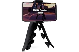 Tenikle® 360° - Flexible Tripod for Camera GoPro, As Seen on Shark Tank, Bendable Suction Cup Camera & Phone Mount, Holder, Compatible w/iPhone & Android ( Black)