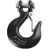 Ucreative 1/4 inch Clevis Slip Hook with Safety Latch - Heavy Duty Forged Steel Towing Winch Hook for ATV UTV (1PC)