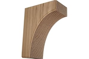 Ekena Millwork BKTW04X06X08CVRO Clarksville Wood Brackets, 3 1/2"W x 6"D x 8"H , Red Oak