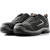 Elite Safety Shoe 2251 – Durable Full-Grain Leather, Composite Toe, Puncture Resistant, Slip Resistant, Quick Lace System & Electrical Hazard Protection, 9.5, Black