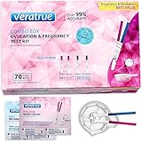 Veratrue® Combo 50 Ovulation (LH) & 20 Pregnancy (HCG) Test Strips Kit, Clear and Accurate Results, FDA-Approved and Over 99% Accurate (50 LH + 20 HCG + 70 Urine Collection Cups)