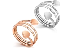Auramag Copper Rings for Women,Lymphatic Drainage Magnetic Ring 100% Pure Copper Jewelry Gift,Magnetic Rings with 3500 Gauss Magnets(Rose Gold&Silver)