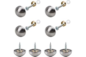 INCREWAY Mirror Screws, 20 Sets 18mm 304 Stainless Steel Thicker Mirror Screws Cap with Decorative Cover Nails (Hemispherical)
