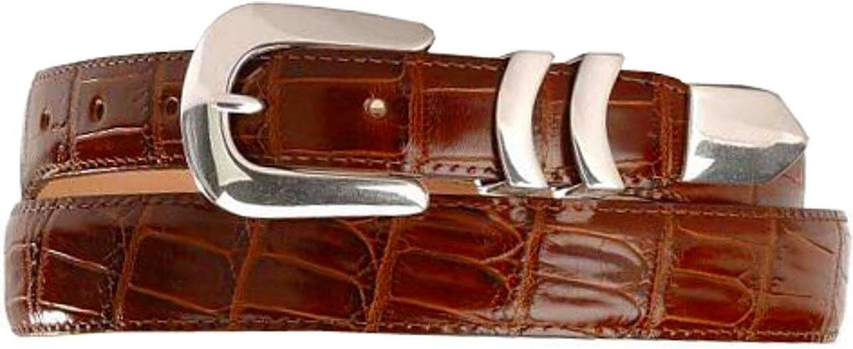 Brighton Men's Catera Croco Taper Belt, Peanut, 42
