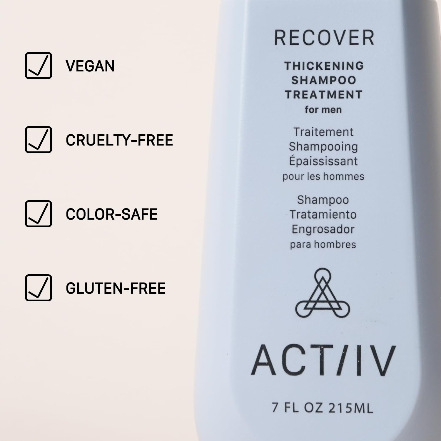 ACTIIV Recover Thickening Shampoo Treatment For Men | Supports the Appearance of Fuller, Healthier-Looking Hair, Supports Scalp Health, Plant-Based, Color-Safe, Vegan,All Hair Types