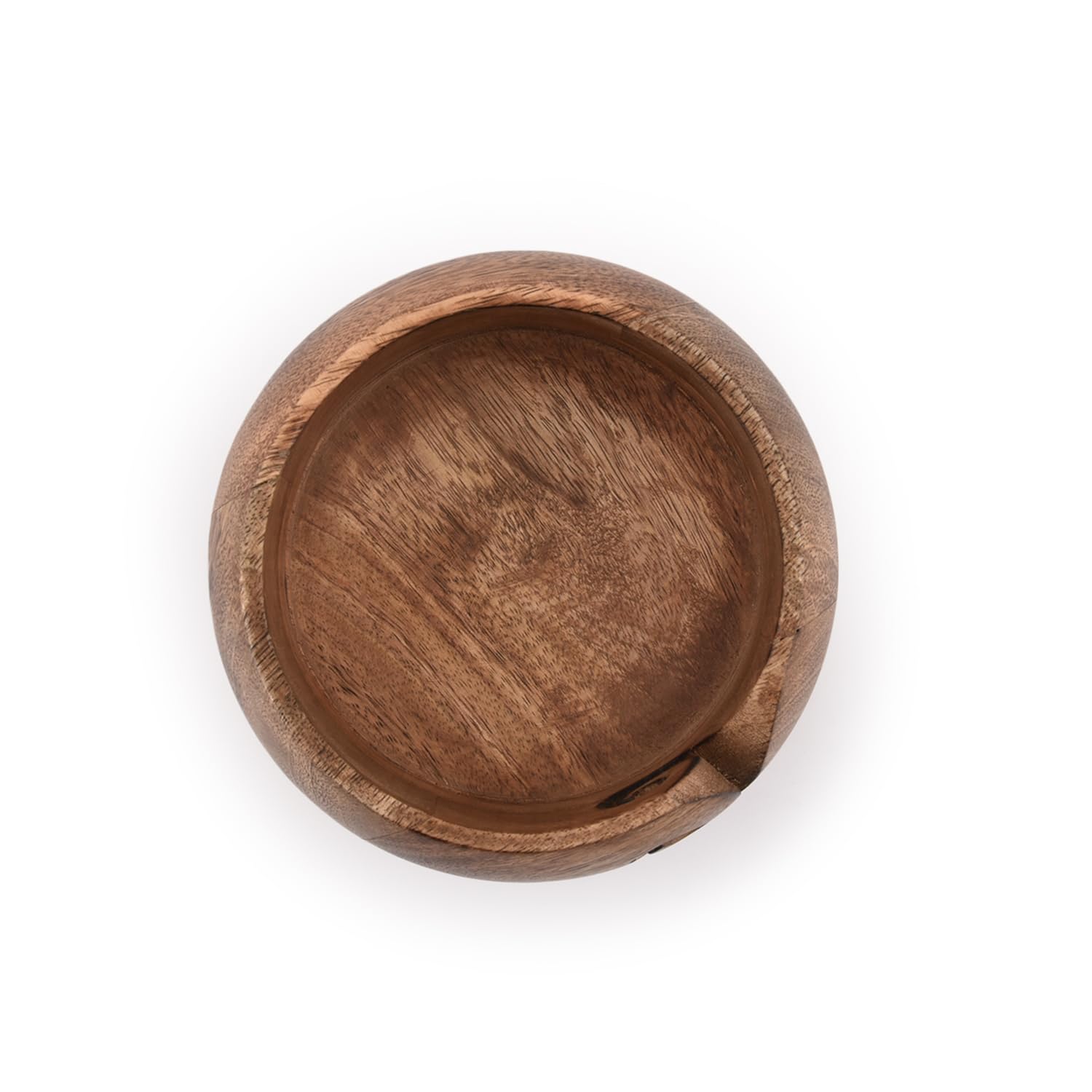 NIRMAN Wooden Yarn Bowl Hand Made by Indian Artisans with Premium Mango Wood for Knitting and Crochet (6