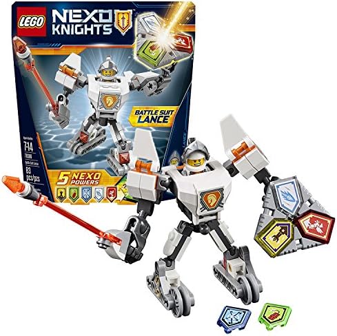 Lego Year 2017 Nexo Knights Series Set #70363 - BATTLE SUIT LANCE with Buildable Suit, Giant Lance and Combo Nexo Power Shield (Pieces: 83)