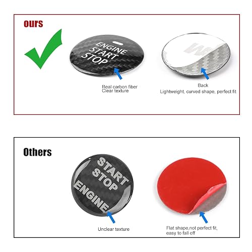 thumbnail image 2 of Carbon Fiber Style Engine Start Stop Button Cover Trim | Universal Fit For Cars 2 of 3