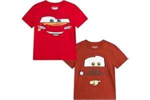 Disney Cars Toy Story Boys Shirts - 2 Pack Lightning McQueen Buzz Lightyear Short Sleeve Boys Tees for Toddler and Little Boy