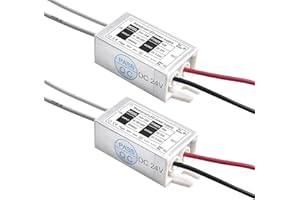 24V LED Power Supply - Lustaled Waterproof IP67 15W 24 Volt DC Transformer 120V AC to 24V DC Constant Voltage Outdoor LED Driver Converter for LED Strip Lights CCTV Camera Security System (2-Pack)