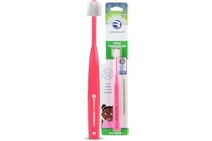 Brilliant Oral Care Child Toothbrush with Soft Bristles and Round Head, for a Kid Approved, Easy to Use All-Around Clean Mouth, Ages 2-5 Years, Pink, 1 Pack