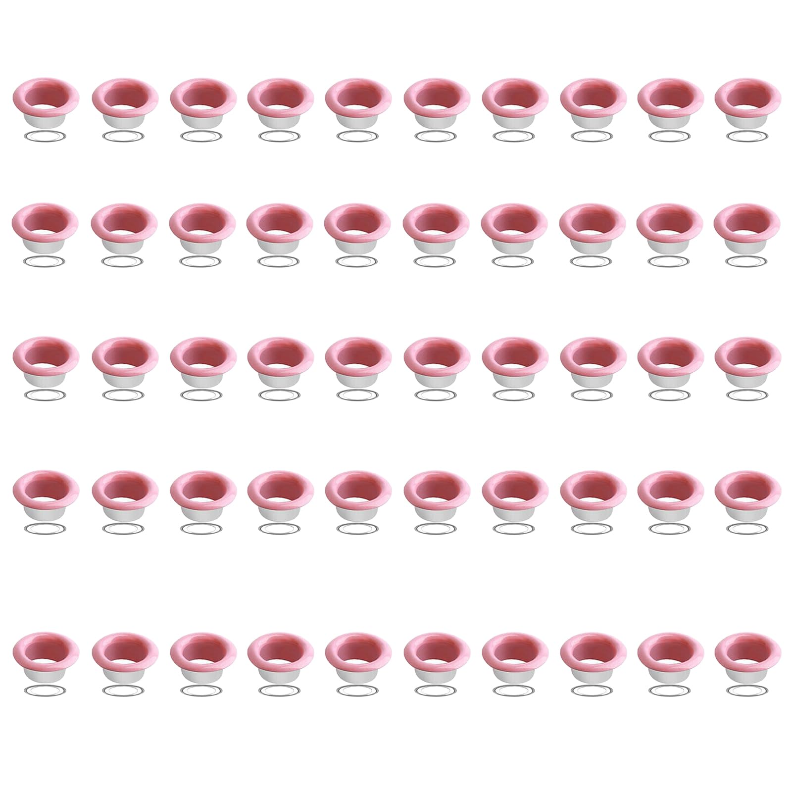 50 Sets Grommet Kit 4mm Metal Eyelets Grommets with Washers for Shoes Clothes Belt Bag DIY Project, Pink