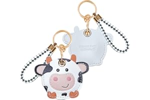 CATCH ON 2 Pack Leather Keychain Case Holder, Cute Kawaii Accessories Suitable for Airtag
