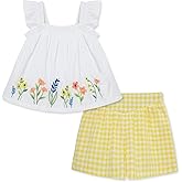 Little Me Clothes for Baby Girls' Woven Tunic and Short Play Set, 12 Months - 4 Toddler