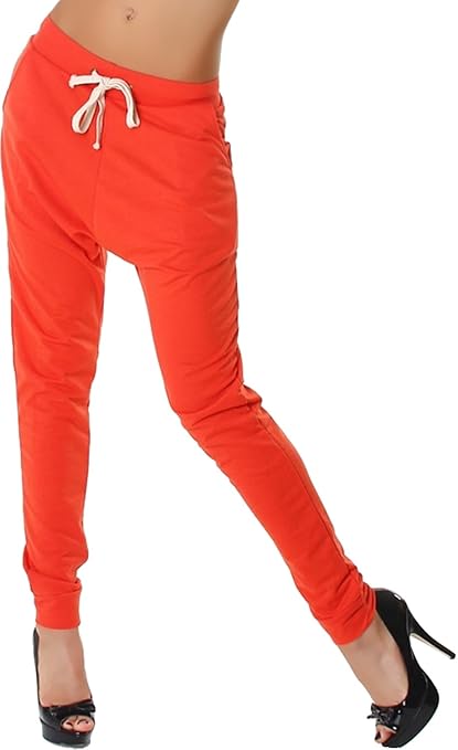 Vera & Lucy Damen Jogginghose Baggy Haremhose Sweatpants Low-Crotch (36-40)