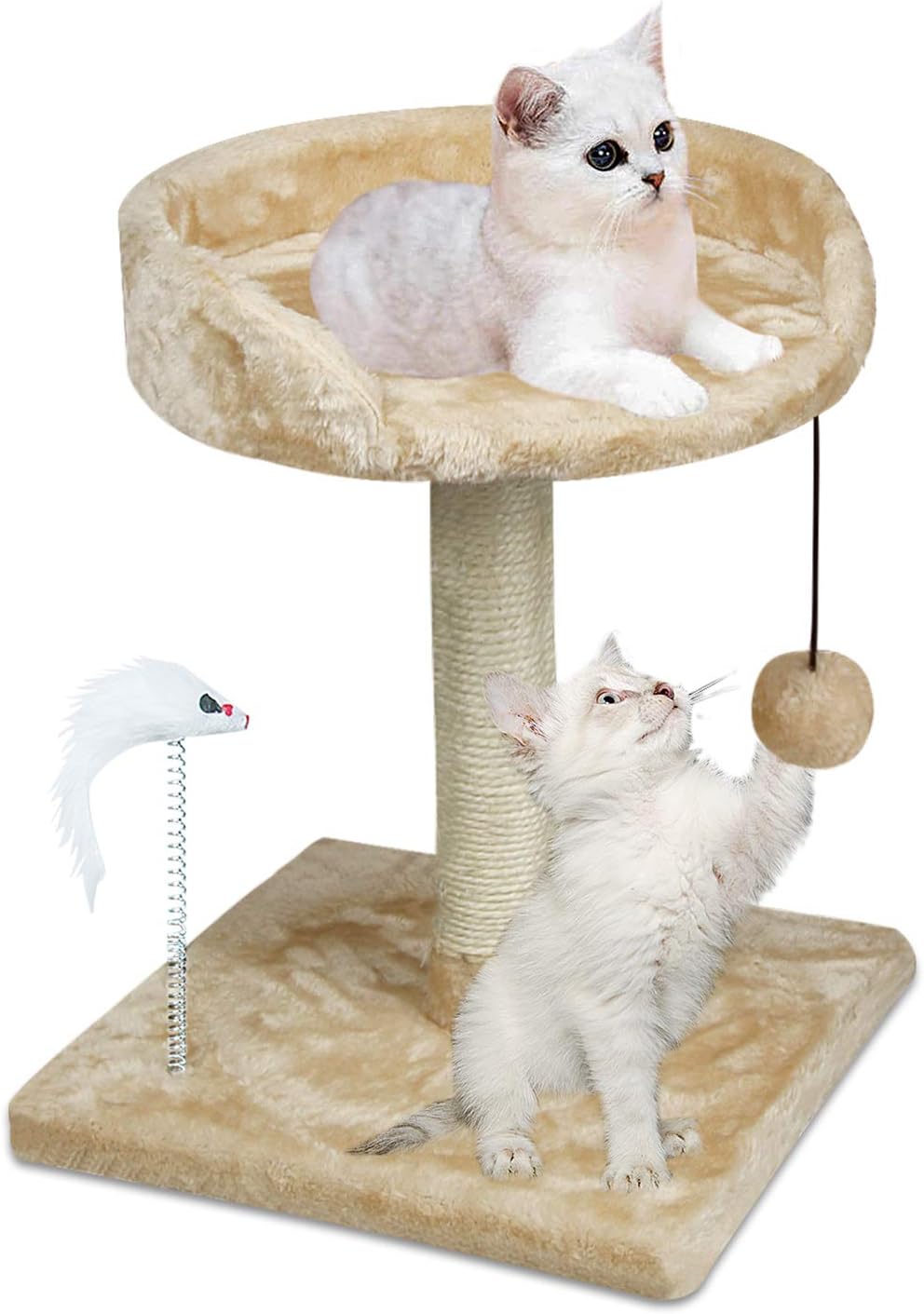 YUFU Cat Tree and Towers Kitten Small Cat Tree with Large Platform and Natural Sisal Scratching Posts for Kitten Playing Relaxing Sleeping : Pet Supplies
