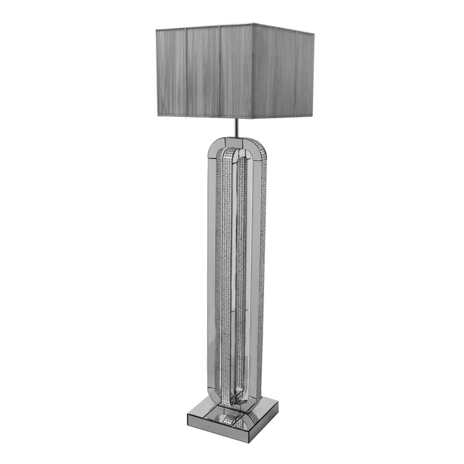 Chic Silver Mirrored Floor Lamp Light Bedside Lighting Office