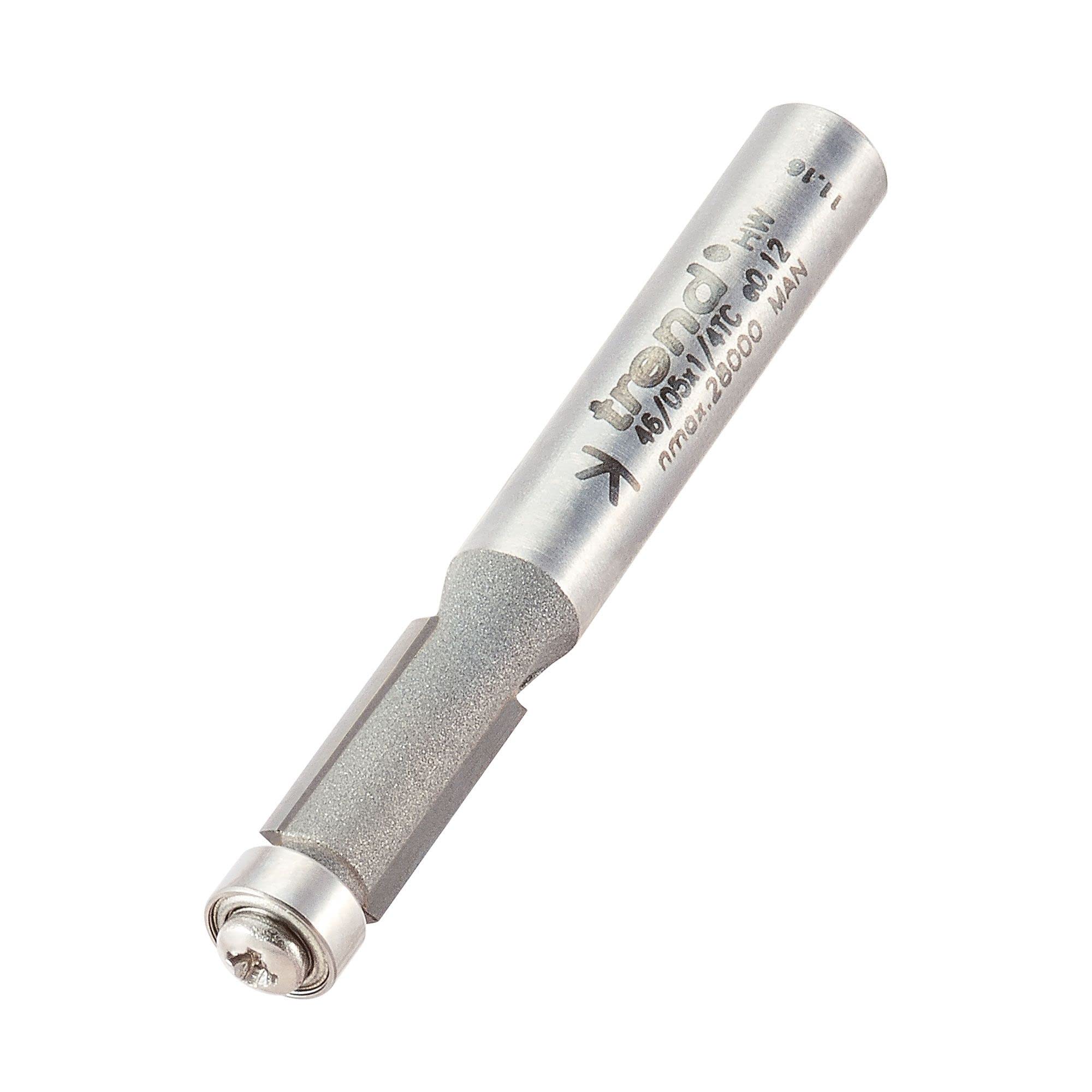 Trend Professional Guided Trimmer, 1/4 Inch Shank, 6.35mm Diameter, 12.7mm Cut Length, Bearing Mounted, Tungsten Carbide Tipped, 46/05X1/4TC โ image 1
