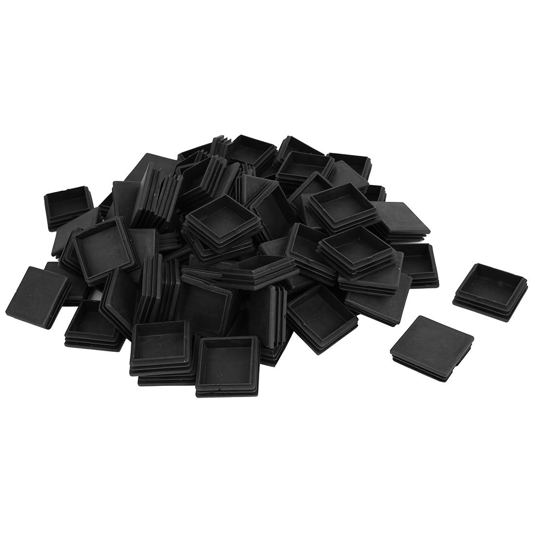 sourcing map 50mm x 50mm Plastic Square Blanking End Caps Tubing Tube Insert 100pcs