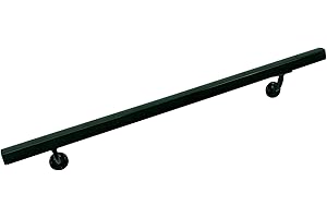 Aluminum Handrail Direct AHR 4' Handrail Section with Mounts - Evergreen - Stair Handrail - USA Made Railing- Easy to Install Handrails for Outdoor & Indoor Stairs, Porch & Deck Stair Handrail