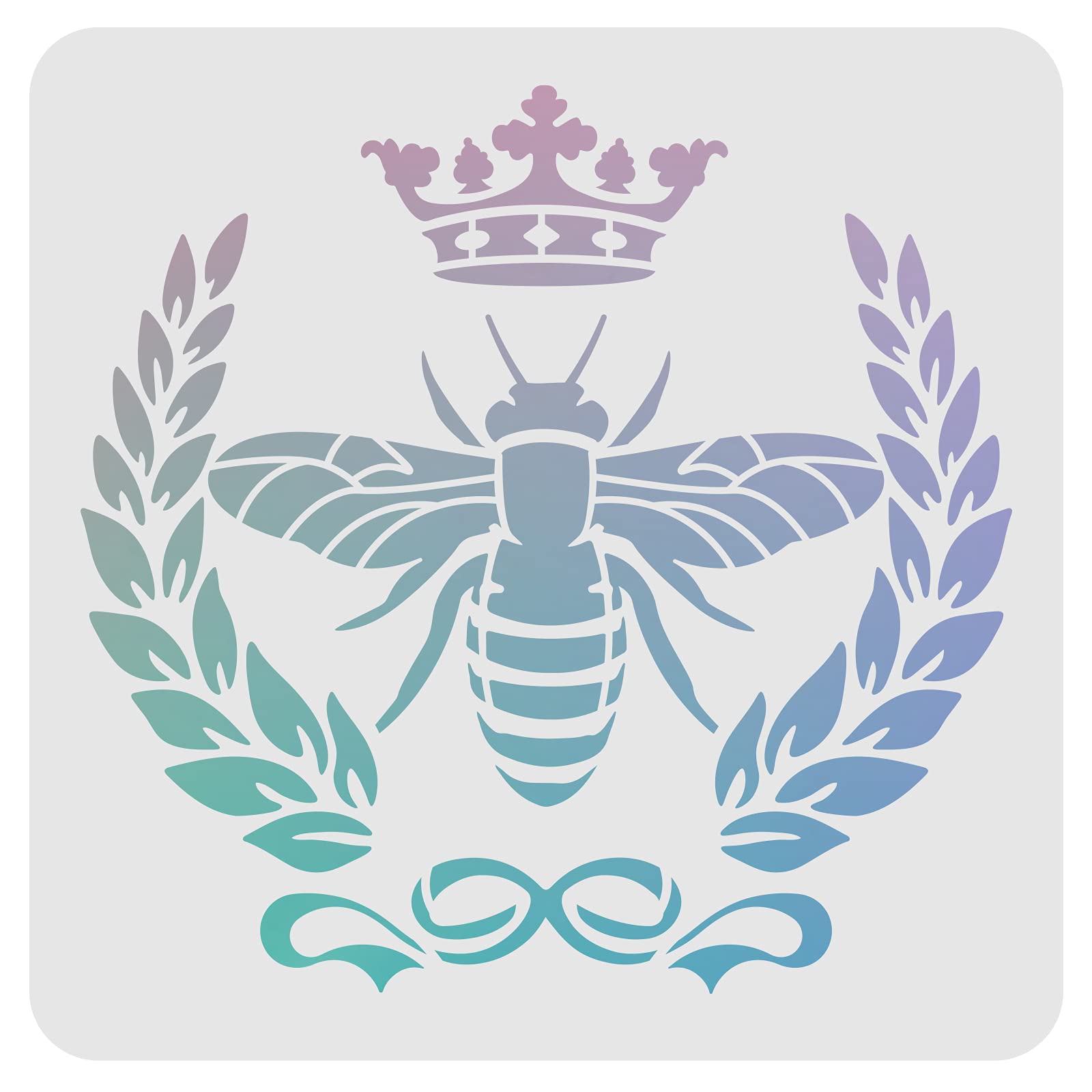 FINGERINSPIRE Bees Crown Laurel-Wreath Stencil 30x30cmPlastic Gingko Leaves Drawing Painting Stencils Templates Sets for Painting, Baking, Crafts, Walls, Furniture — image 1