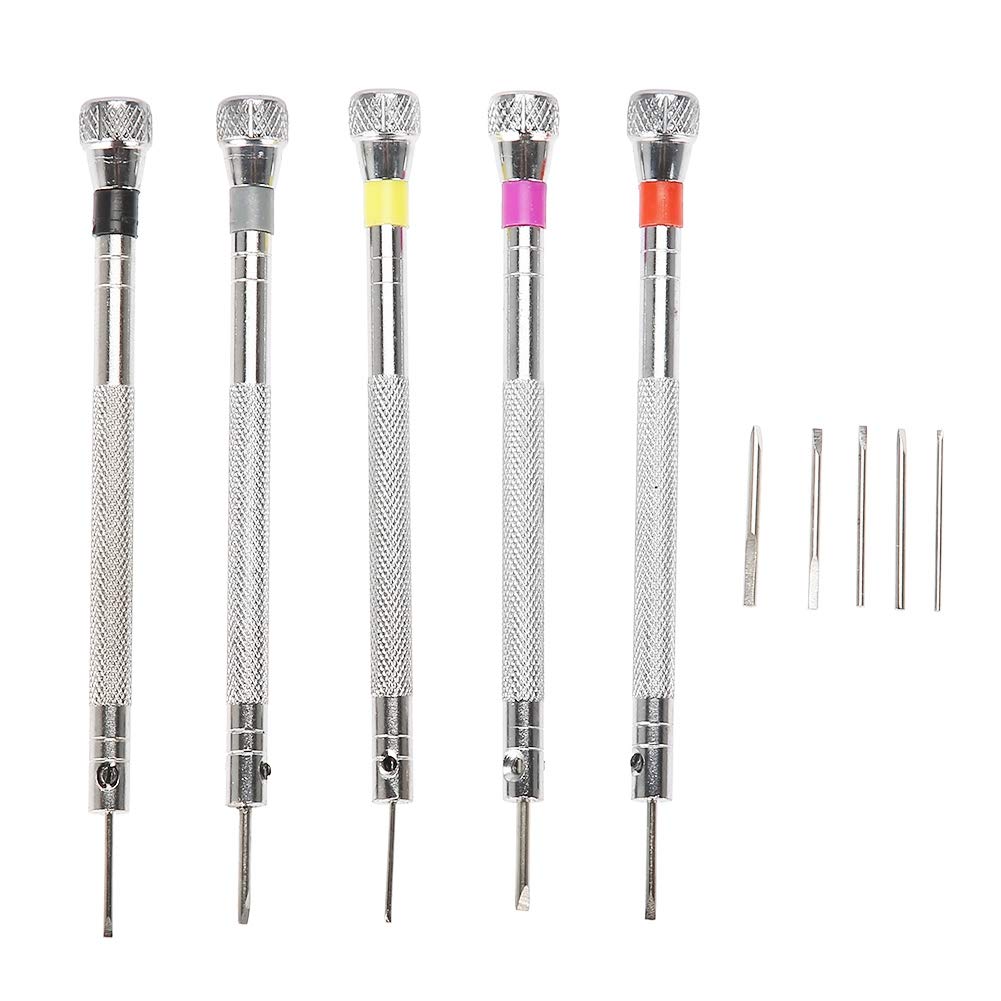 5pcs Precision Slotted Screwdrivers for Jewelry Watch Glasses Precise Instrument Repair Tool Kit