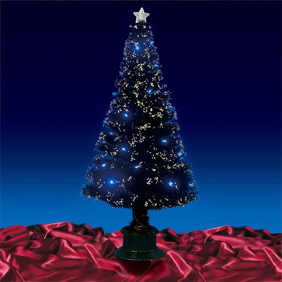 CHRISTMAS TREE 6ft 180cm Black Fibre Optic Christmas Tree With LEDs Amazon.co.uk