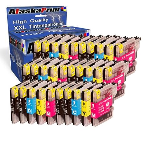 30 Druckerpatronen Kompatibel für Brother LC985BK LC985C LC985M LC985Y XL für Brother MFC-J265W DCP-J140W DCP-J315W DCP-J515W