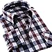 Soojun Men's Plain Long Sleeve Plaid Flannel Dress Shirt