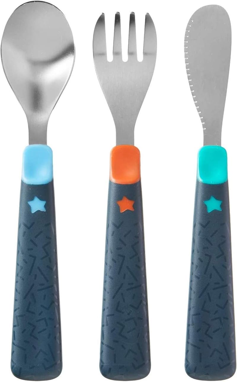 Tommee Tippee Stainless Steel First Cutlery Set 3pc 12m+ Rounded Edges