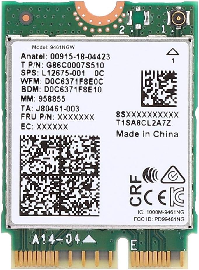 ASHATA 9461NGW M.2 WiFi Card 433Mbps Bluetooth 5.0 Dual Band 2.4G 5G for Laptop
