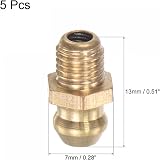 sourcing map Brass Straight M6 x 0.75mm Thread Hydraulic Grease Fitting view 2
