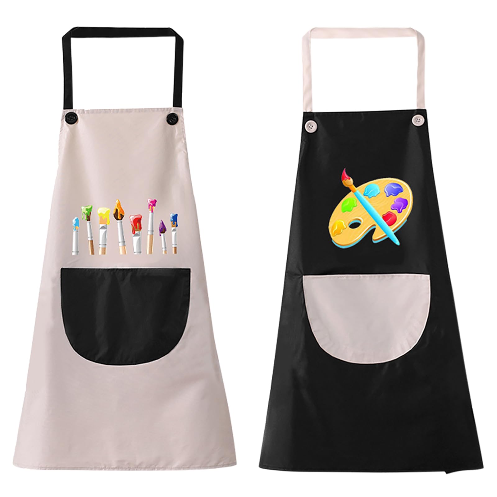 KIPTVO 2PCS Kids Aprons Waterproof Painting Apron Art, Toddler Kitchen Garden Bib for Cooking, Crafts, Clay, Laboratory Activity, Cooking Baking Painting Crafting Wear