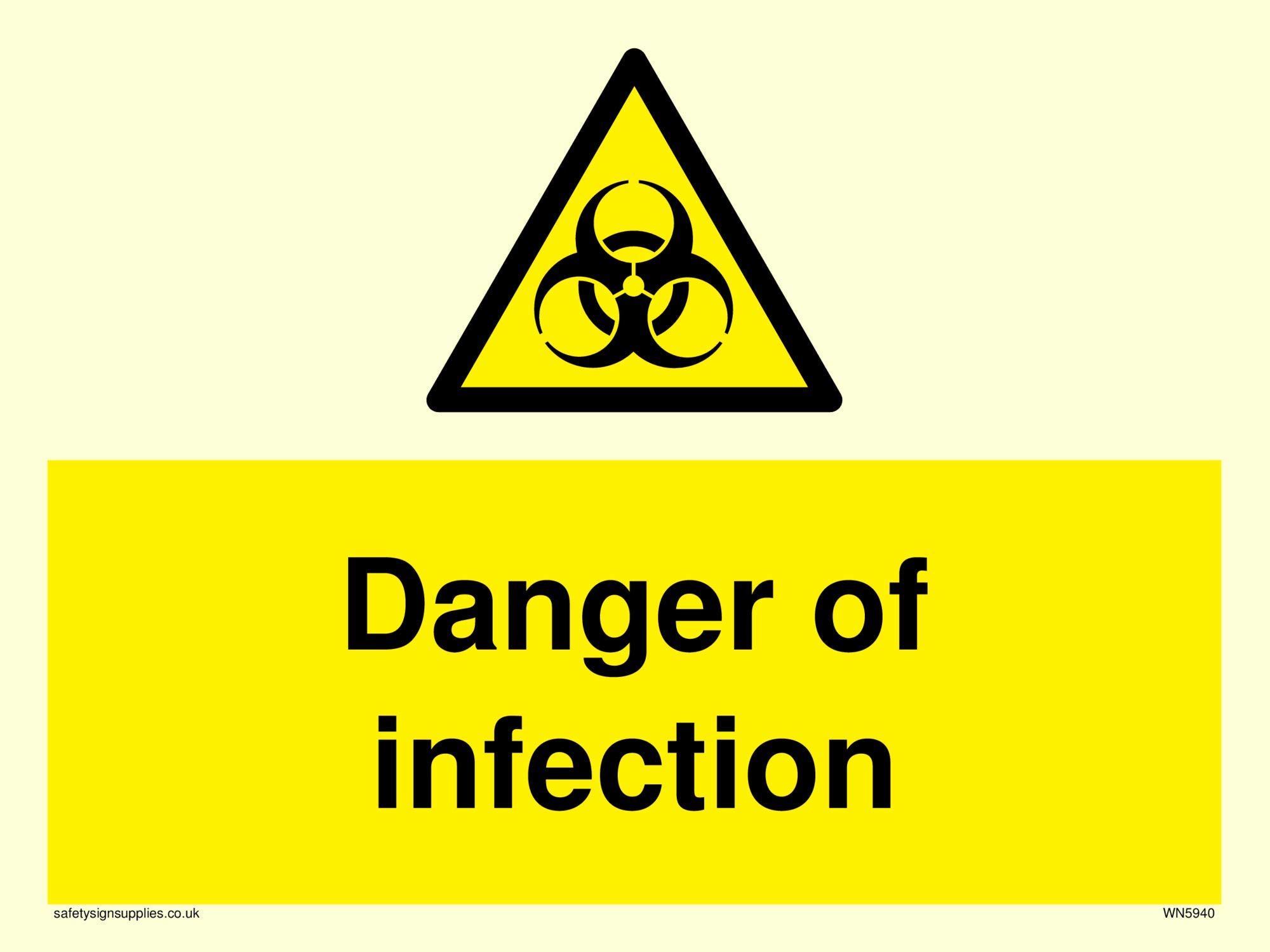 Danger of infection sign - Vinyl Photoluminescent sticker