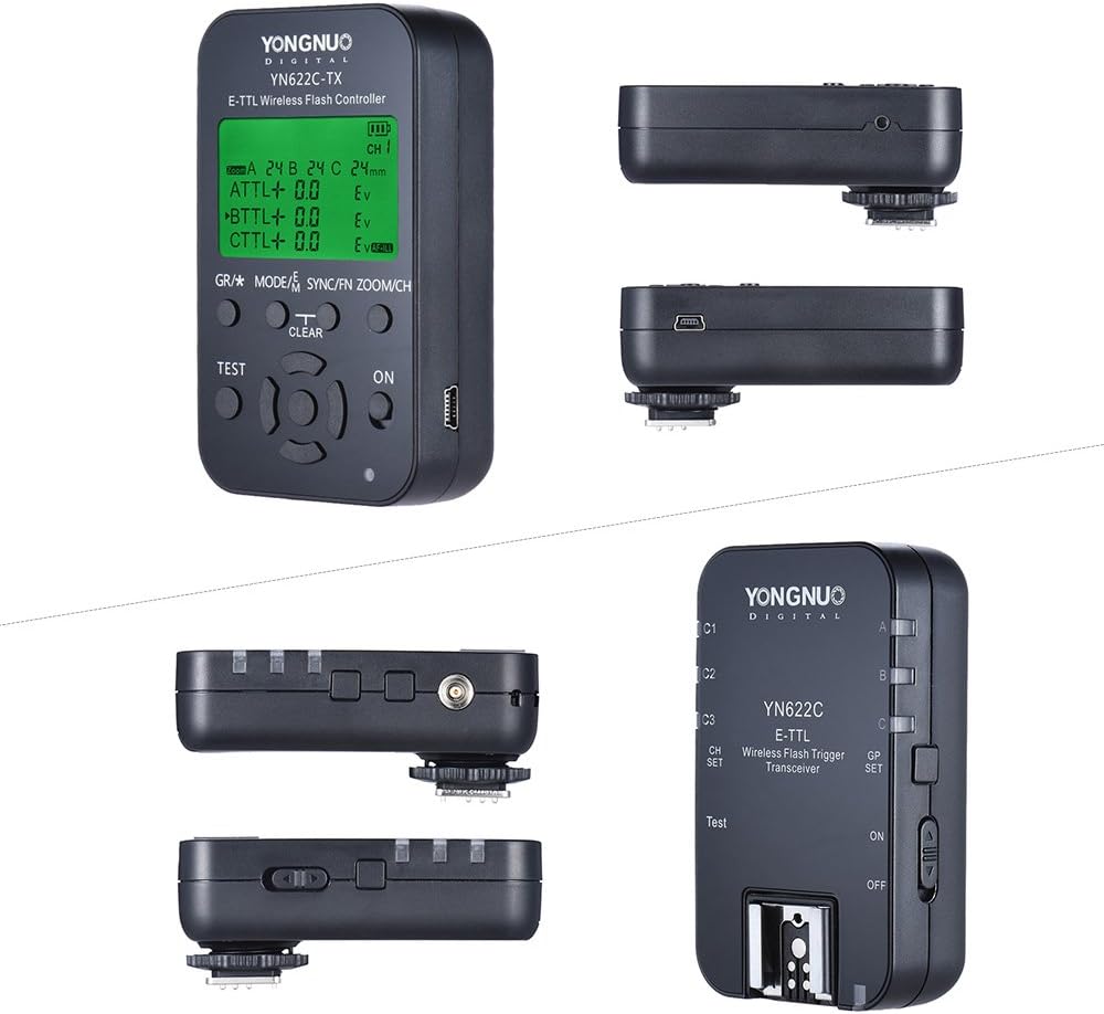 YONGNUO YN622C-KIT Wireless Remote Control 100M E-TTL Flash Trigger Transceiver Pair Kit for Canon EOS Series DSLRs - Image 3