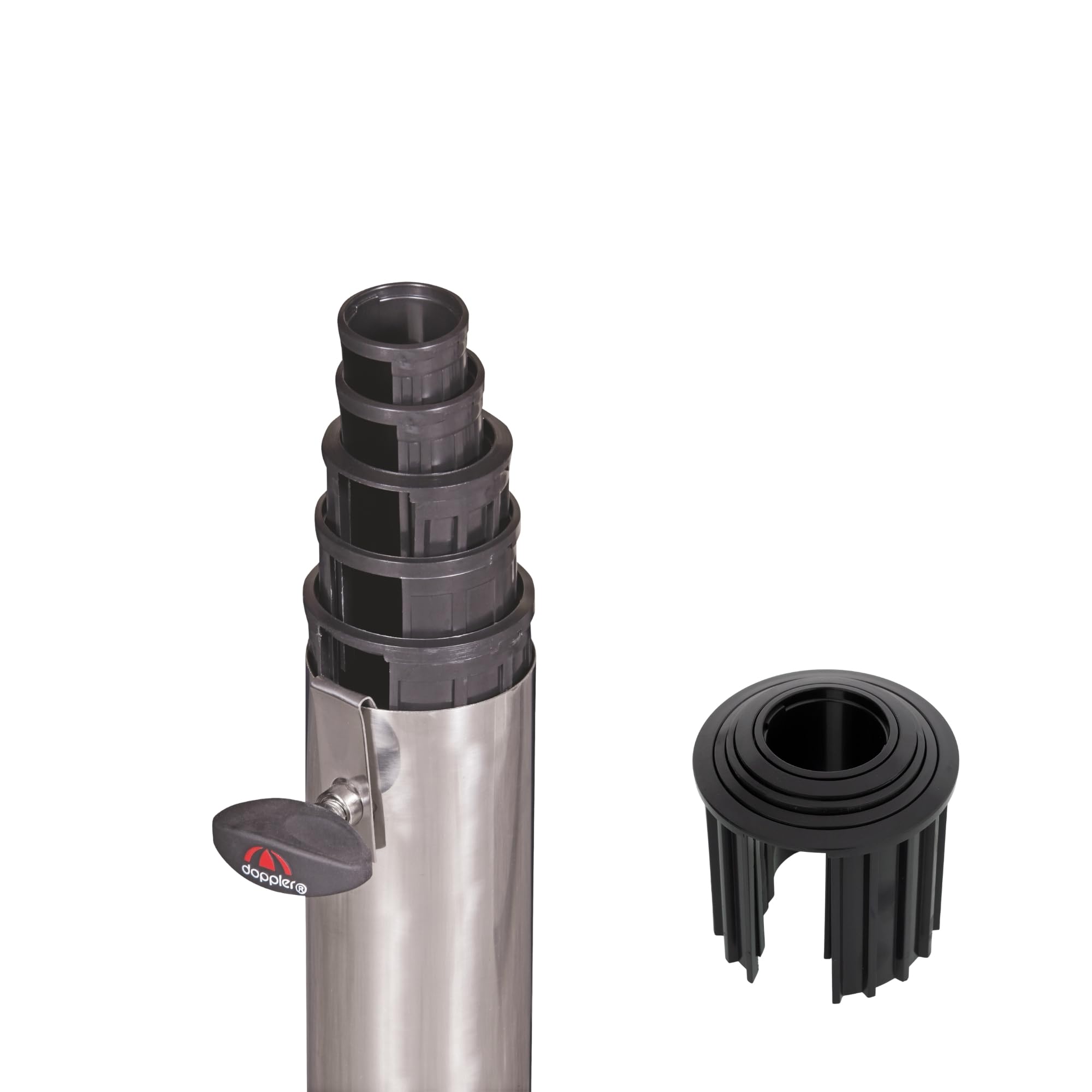 Doppler Universal Reducing Rings Set of 5 I Reducing Inserts with Inner Diameter 5.2/4.8/3.8/3.2/2.5 cm I Parasol Adapter for All Parasol Stands, Umbrella Base & Ground Sleeves