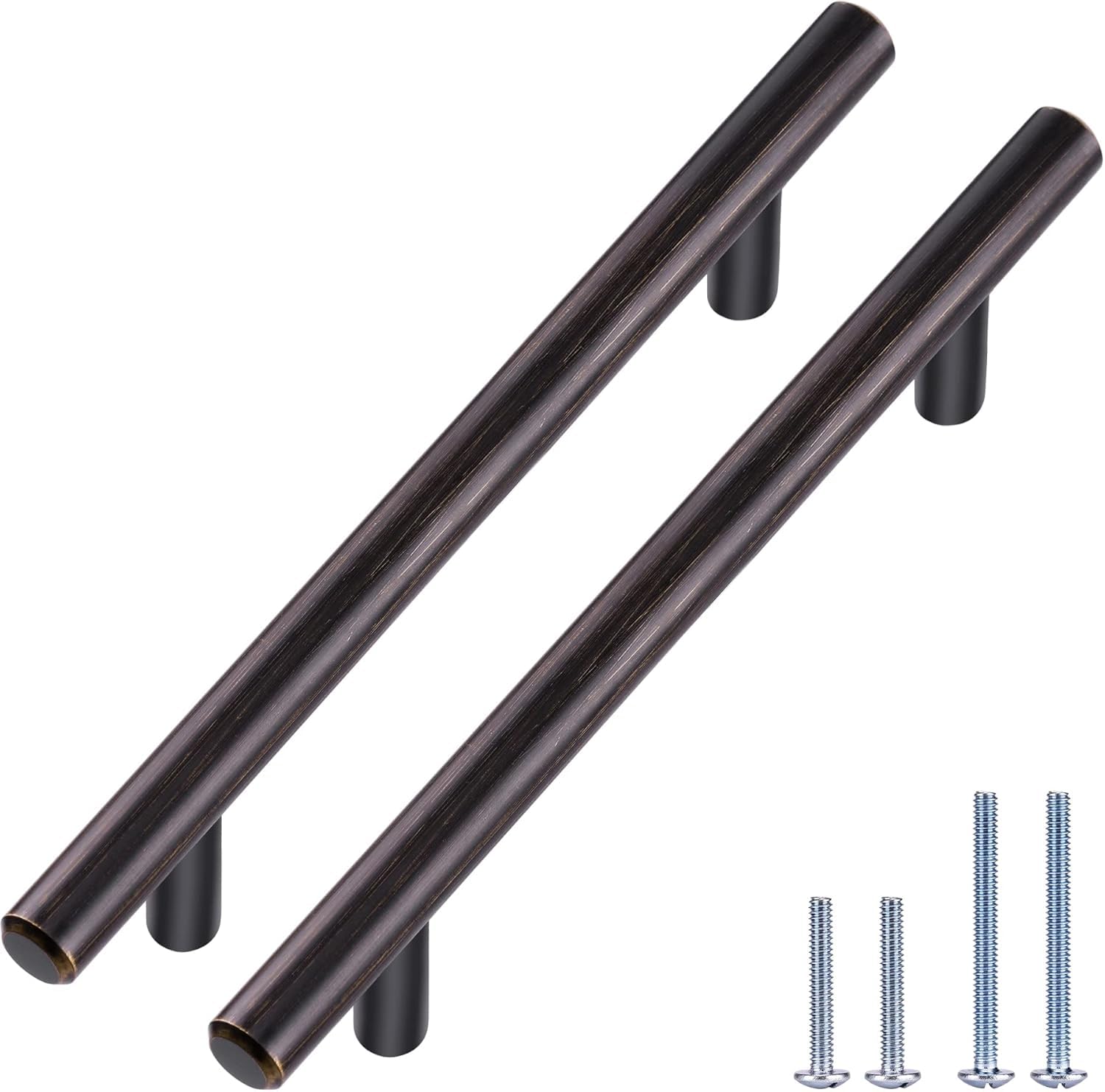 Photo 1 of 10 Pack Bronze Solid Cabinet Handles Drawer Pulls, 7.38-inch/187mm Length (5-inch Hole Center) Door Handle (1/2-inch Diameter) Kitchen Stainless Steel Cabinet Hardware Handle, Oil-Rubbed Bronze