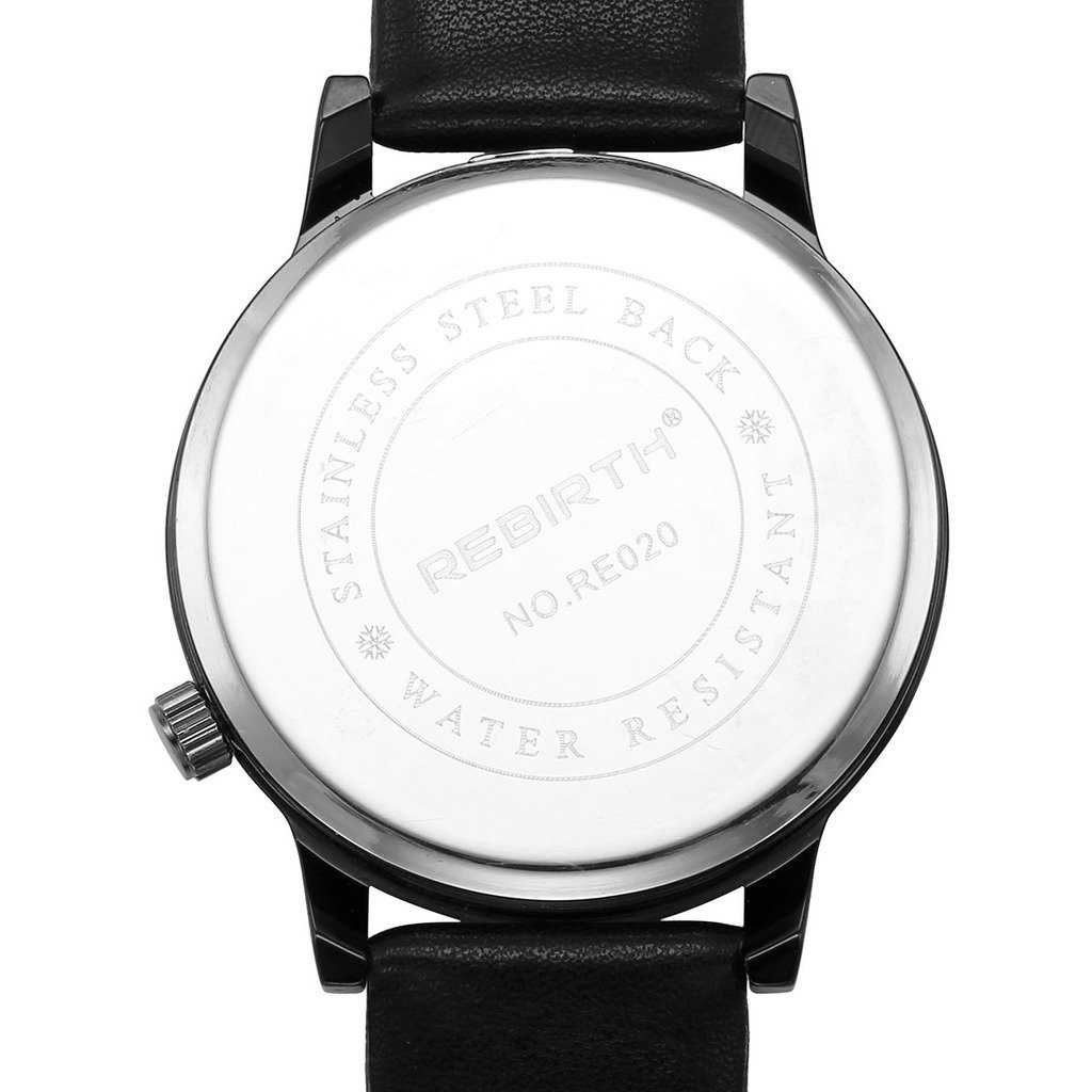 JSDDE Montre à Quartz Unisexe Mouvement Japonais Bracelet PU Style Simple Montre Etanche + Cadeau Boîtier Cadran Blanc Bracelet Noir